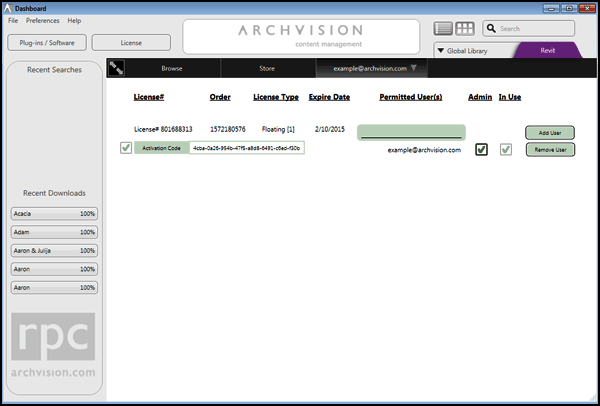 archvision dashboard serial